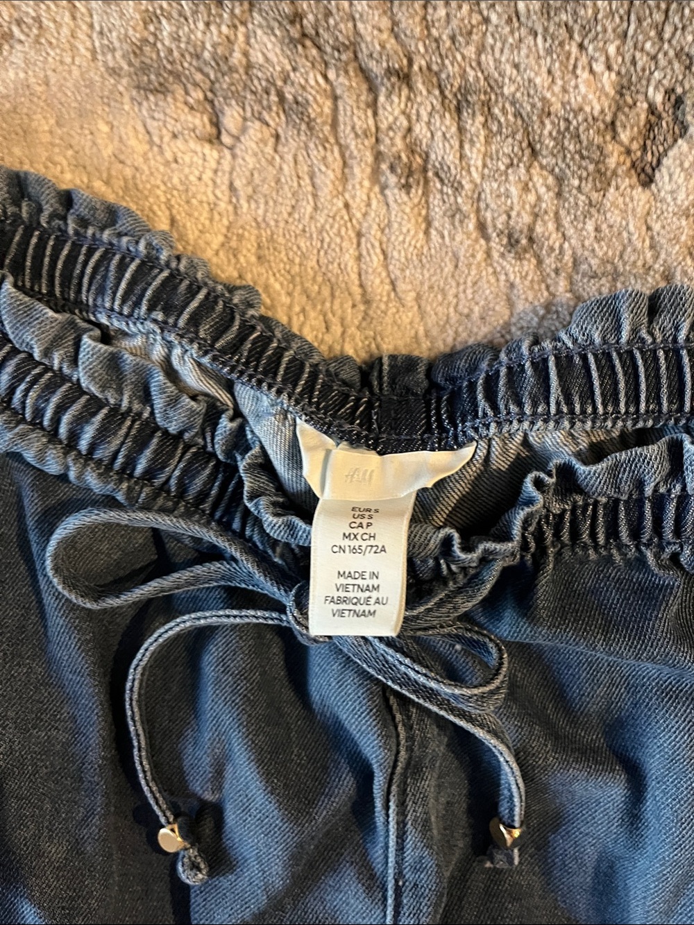 H&M Women’s Wide-Leg Drawstring Joggers - Dark Blue - Picture 2 of 6